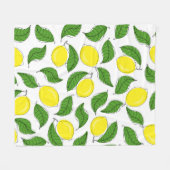 Heldere citroenen groen blad patroon fleece deken (Voorkant (Horizontaal))