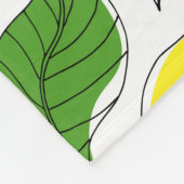 Heldere citroenen groen blad patroon fleece deken (Hoek)