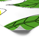 Heldere citroenen groen blad patroon poster (Hoek)