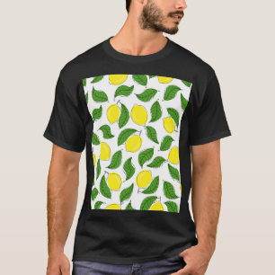 Heldere citroenen groen blad patroon t-shirt