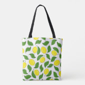 Heldere citroenen groen blad patroon tote bag (Achterkant)