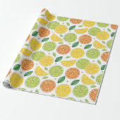 Heldere Citrus Schijf Patronen Cadeaupapier (Uitgerold)