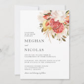 Heldere citrus tropische bloemen bruiloft kaart (Voorkant)