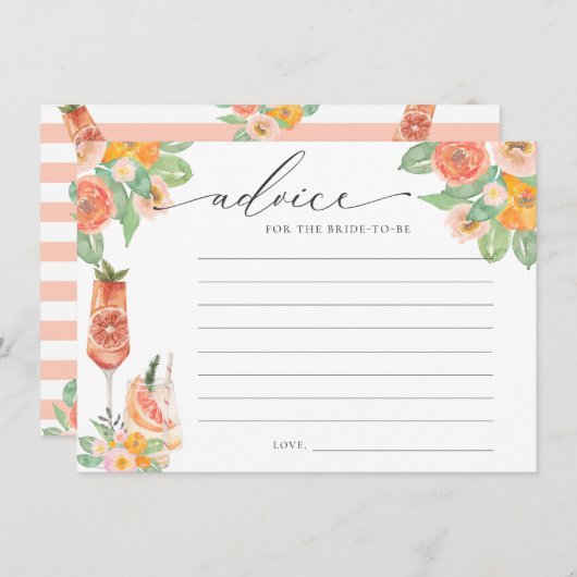Heldere cocktail advies voor de bruid te zijn informatiekaartje (Voorkant / Achterkant)