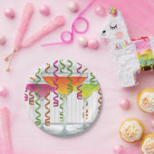 Heldere cocktail en lint papieren bordje (Feest)