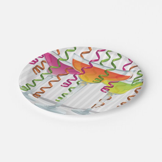 Heldere cocktail en lint papieren bordje (Gekanteld)