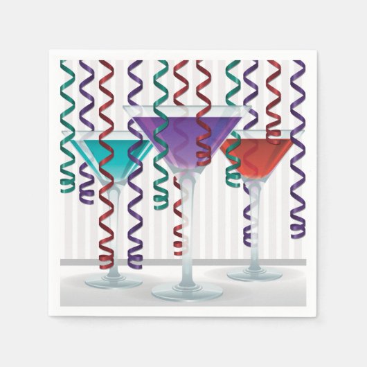 Heldere cocktail en lint servet (Voorkant)