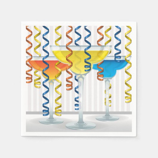 Heldere cocktail en lint servet (Voorkant)