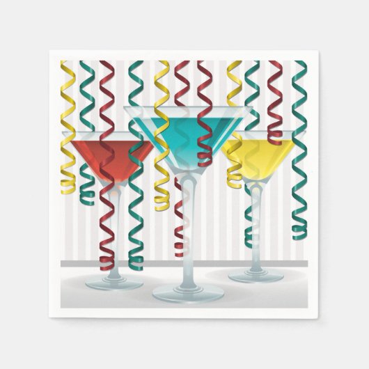 Heldere cocktail en lint servet (Voorkant)