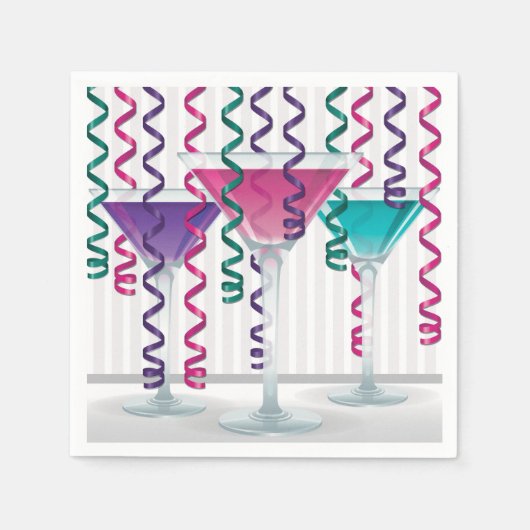 Heldere cocktail en lint servetten (Voorkant)