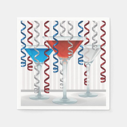 Heldere cocktail en lint servetten (Voorkant)