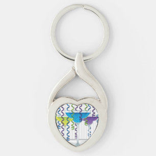 Heldere cocktail en lint sleutelhanger