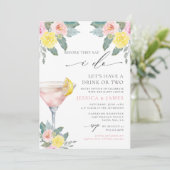 Heldere Cocktail Wedding Shower Kaart (Staand voorkant)