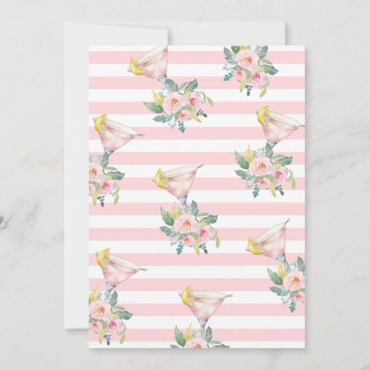 Heldere Cocktail Wedding Shower Kaart (Achterkant)