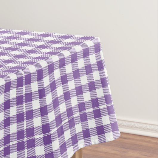 Heldere Cottage Moderne Gingham Klassiek Paars Tafelkleed (Voorbeeld)