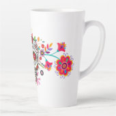 Heldere dag van de dode Catrina schedel met bloeme Latte Mok (Rechts)