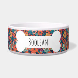 Heldere Daisy Bloempatroon Botanische Custom Pet Voerbakje