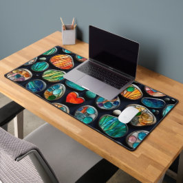 Heldere decoratieve geschilderde stenen bureaumat