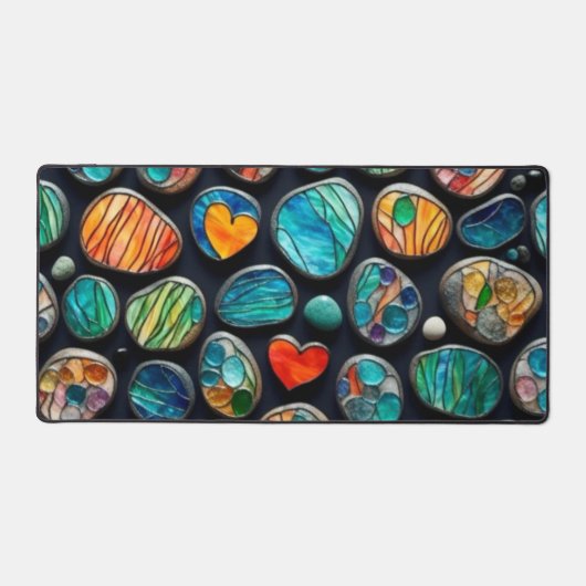 Heldere decoratieve geschilderde stenen bureaumat (Voorkant)