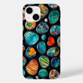 Heldere decoratieve geschilderde stenen Case-Mate iPhone case (Achterkant)