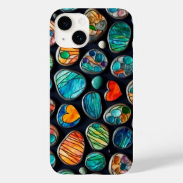 Heldere decoratieve geschilderde stenen Case-Mate iPhone 14 hoesje