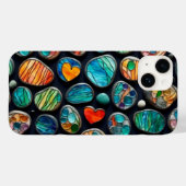 Heldere decoratieve geschilderde stenen Case-Mate iPhone case (Achterkant (horizontaal))
