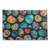 Heldere decoratieve geschilderde stenen kussensloop (Achterkant-Rechts)