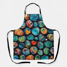 Heldere decoratieve geschilderde stenen schort