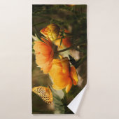 Heldere Deep Yellow Bloemen met Vlinder Badhanddoek (Badhanddoek)