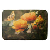 Heldere Deep Yellow Bloemen met Vlinder Badmat (Voorkant)