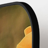 Heldere Deep Yellow Bloemen met Vlinder Pickleball Paddle (Links Detail)