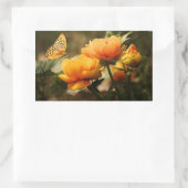 Heldere Deep Yellow Bloemen met Vlinder Rechthoekige Sticker (Tas)