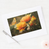 Heldere Deep Yellow Bloemen met Vlinder Rechthoekige Sticker (Envelop)
