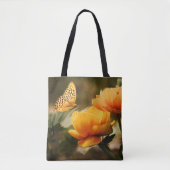 Heldere Deep Yellow Bloemen met Vlinder Tote Bag (Voorkant)