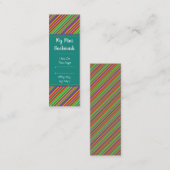 Heldere diagonale streep patroon mini pagina marke mini visitekaartje (Voorkant / Achterkant)