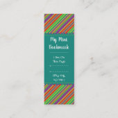 Heldere diagonale streep patroon mini pagina marke mini visitekaartje (Voorkant)