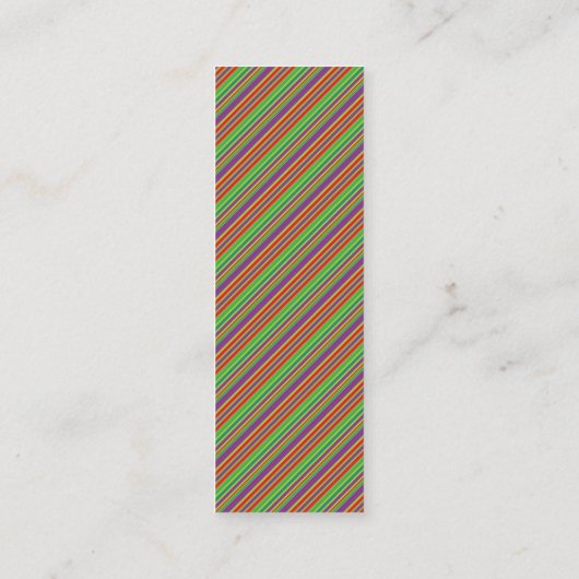 Heldere diagonale streep patroon mini pagina marke mini visitekaartje (Achterkant)