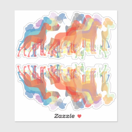 Heldere Dog illustratie contour Sticker (Vel)