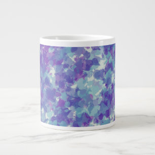 Heldere donkerblauwe paarse Abstracte penseelstrek Grote Koffiekop