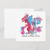Heldere drakenfamilie voor moederdag (Voorkant / Achterkant)