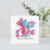 Heldere drakenfamilie voor moederdag (Staand voorkant)