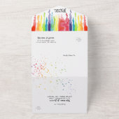 Heldere Druppelende Regenboog LGBTQ Handfasting We All In One Uitnodiging (Buitenkant)