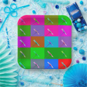 Heldere elegante all-gelegenheid kleurrijke madeli papieren bordje (Feest)