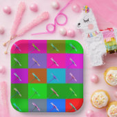 Heldere elegante all-gelegenheid kleurrijke madeli papieren bordje (Feest)