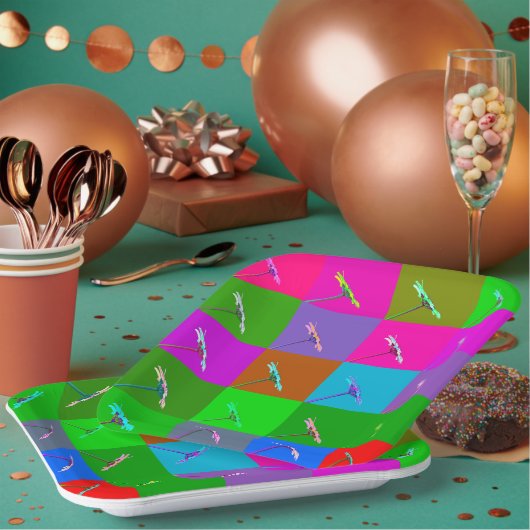 Heldere elegante all-gelegenheid kleurrijke madeli papieren bordje (Multi)