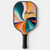 Heldere Elegante Kleurrijke Wervelingen Gepersonal Pickleball Paddle (Achterkant)