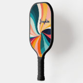 Heldere Elegante Kleurrijke Wervelingen Gepersonal Pickleball Paddle (Links)