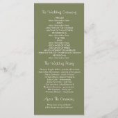 Heldere elegante Wildflowers trouwprogramma's Programmakaart (Achterkant)