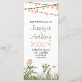 Heldere elegante Wildflowers trouwprogramma's Programmakaart (Voorkant)