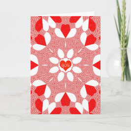Heldere en Bold Radiating Hearts Kaart